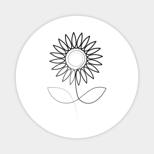 Sunflower Minimal art | One Line Drawing | One Line Art Magnet